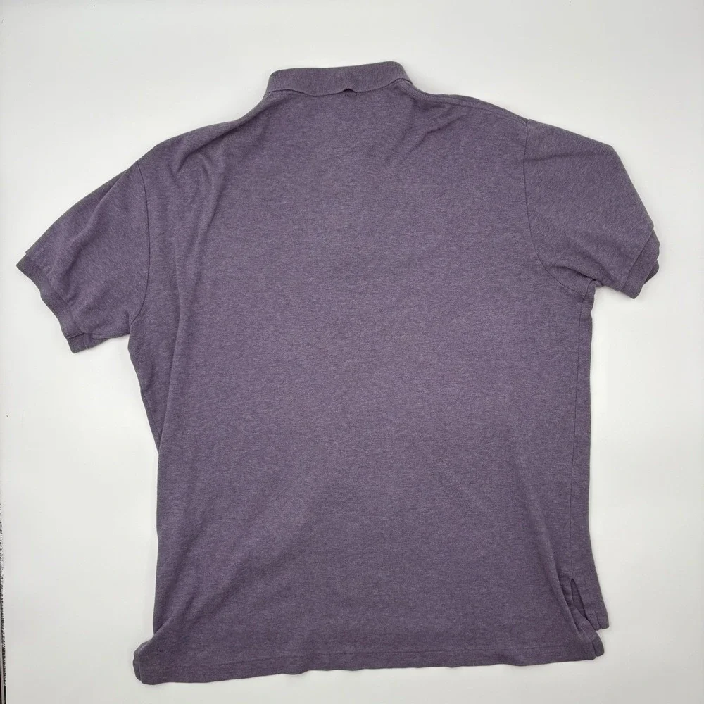 POLO RALPH LAUREN Shirt Mens L Large Purple Heather Cotton Classic Pony Polo
